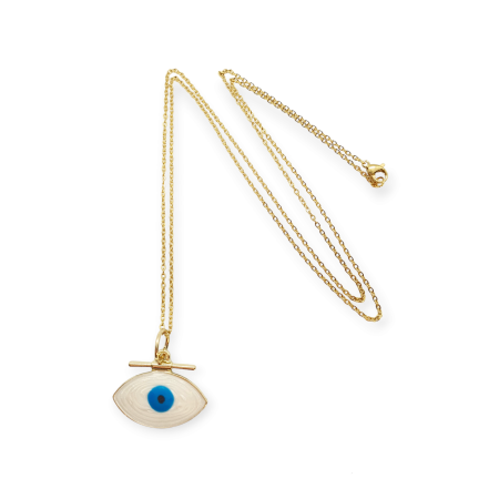 necklace steel gold long chain with eye2